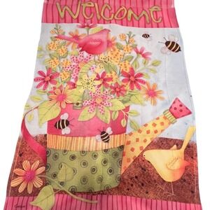 Carson Floral Welcome Garden Flag 10x15" Spring Multicolor Vertical‎ house decor